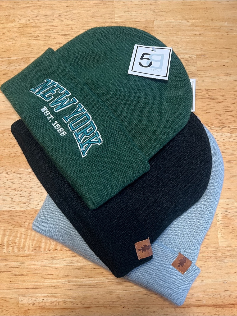 3 assorted beanies